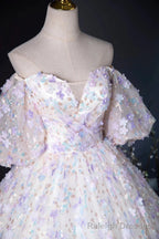 Lovely Off Shoulder Sweetheart Lace Long Formal Dress, Lace Prom Dress
