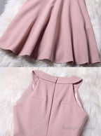 Lovely Pink Halter Chiffon Short Prom Dresses Homecoming Dress