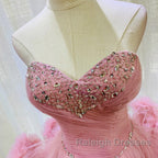 Lovely Pink Sweetheart Beaded Short Cocktail Dresses Pink Homecoming Dresses Prom Dresses