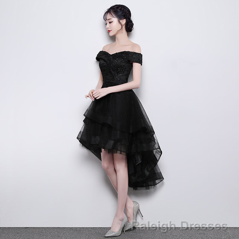 Lovely Simple Black High Low New Homecoming Dress , Party Dresses Main image