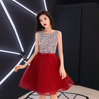 Lovely Sliver Grey Sequins Short Tulle Prom Dress Homecoming Dress, Grey Shiny Party Dresses