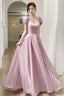 Lovely Soft Pink Floor Length Party Dress, Tulle A-Line Evening Prom Dress