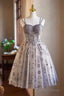 Lovely Spaghetti Strap Tulle Sequins Knee Length Prom Party Dress