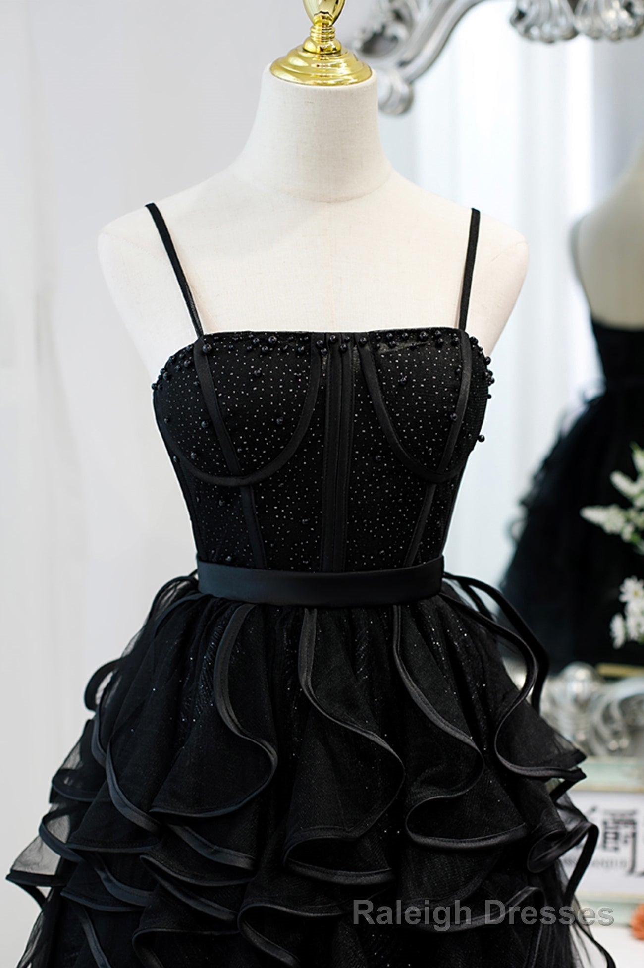 Lovely Spaghetti Strap Tulle Short Prom Dress, A Line Homecoming Dress