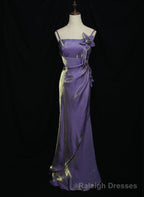 Lovely Straps Simple Long Prom Dress, Vintage Style Floor Length Prom Dress