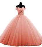 Lovely Tulle Ball Gowns Sweetheart Lace Applique Prom Dresses Quinceanera Dress