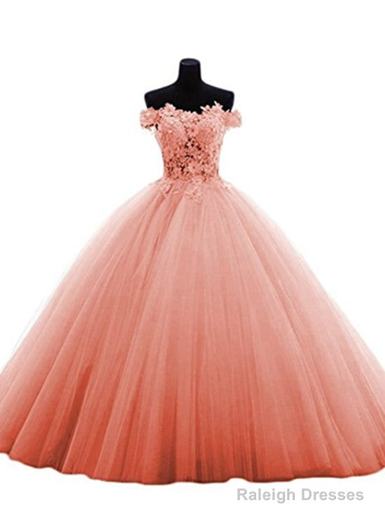 Lovely Tulle Ball Gowns Sweetheart Lace Applique Prom Dresses Quinceanera Dress Main image