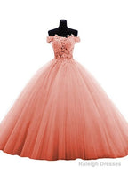 Lovely Tulle Ball Gowns Sweetheart Lace Applique Prom Dresses Quinceanera Dress
