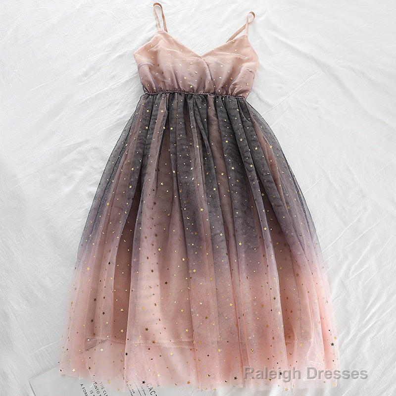 Lovely Tulle Gradient Cute Straps Women Dress, New Fashion Dress Secondary image