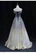 Lovely Tulle Gradient Long Formal Dress Party Dresses, Gradient Evening Party Dresses