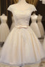 Lovely Tulle Light Champagne Short Prom Dresses Homecoming Dress Prom Dresseses