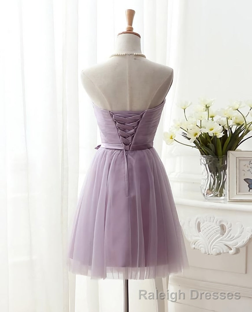 Lovely Tulle Short Homecoming Dress, Scoop Simple Cute Prom Dress Grduation Dress Main image
