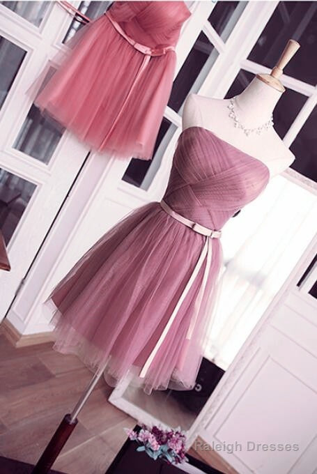 Lovely Tulle Short Party Dress, Handmade Formal Dresses
