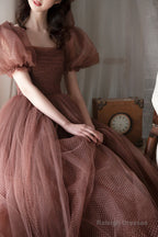Lovely Tulle Tea Length Graduation Dress, A-Line Party Dress
