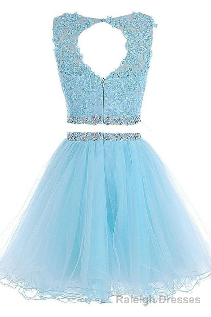 Lovely Two Piece Tulle with Lace Applique, Short Prom Dress Secondary image