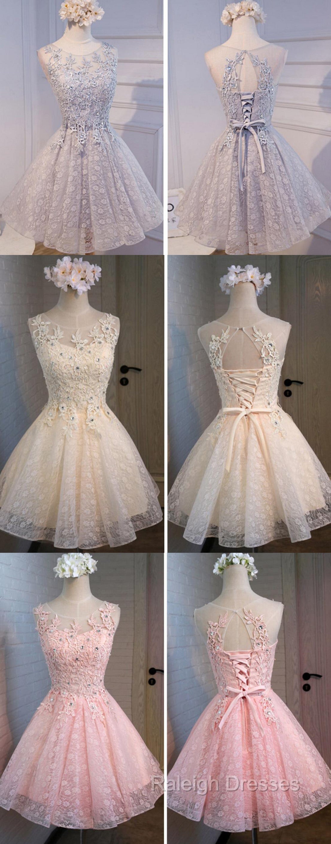 Lovely Vintage Sleeveless Full Floral Prints Appliques  Clairvoyant Outfit Lace Up Back Homecoming Dress Secondary image