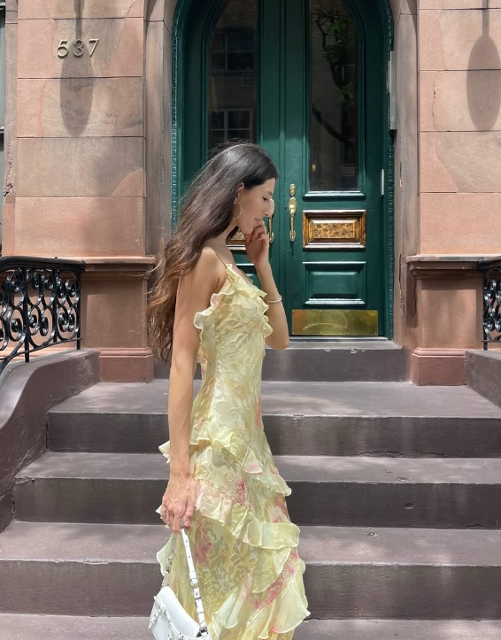Lovely Yellow Ruffles Prom Dresses Long Prom Dresses