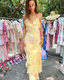 Lovely Yellow Ruffles Prom Dresses Long Prom Dresses