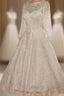 Low V Back Tea Length Lace Wedding Dresses