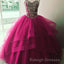Luxurious Crystal Beaded Bodice Corset Organza Layered Quinceanera Dresses