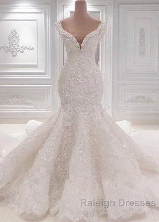 Luxurious Off the Shoulder Mermaid Wedding Dress New Arrival Lace AppliquesBridal Gowns Secondary image