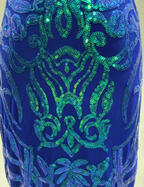 Luxurious Royal Blue Mermaid V-Neck Sequined Long Formal Prom Dress