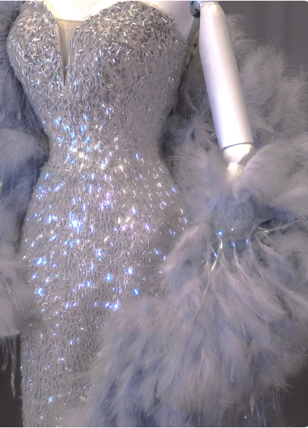 Luxurious Shiny Silver Mermaid Sweetheart Neck Sequin Long Formal Prom Dress