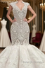 Luxurious Sleeveless Appliques Rhinestones Mermaid Wedding Bridal Gowns