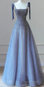 Luxurious Spaghetti-Strap Tulle A Line Mermaid Prom Dress