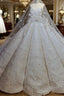 Luxurious Strapless Lace Appliques Beading Sleeveless Ball Gown Wedding Dress