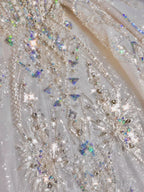 Luxury Ball Gowns Off The Shoulder Short Sleeves Sequin White Wedding Dress Brides Dresses