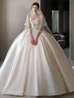 Luxury Ball Gowns Strapless Sleeveless Satin White Wedding Dress Brides Dresses