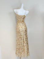 Luxury Gold Mermaid Strapless V-Neck Sequined Long Formal Prom Dress