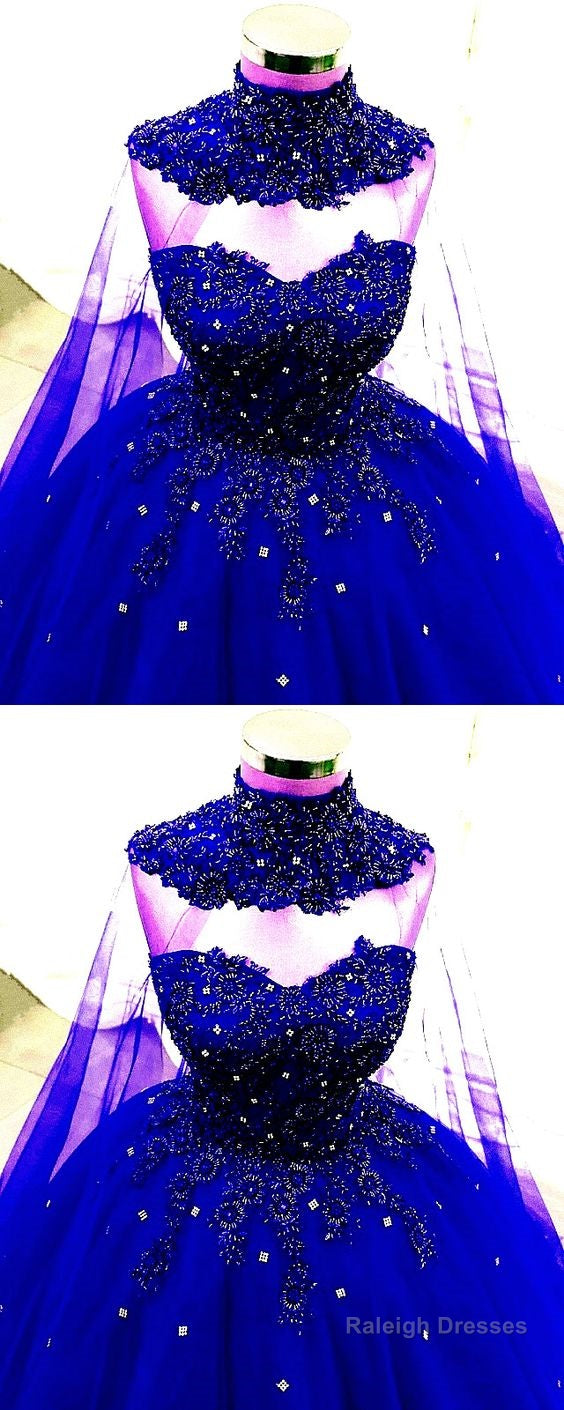 Luxury Lace Beaded Sweetheart Ball Gowns Wedding Dresses With Cape Prom Dresses
