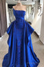 Luxury Royal Blue Lace Evening Dresses A Line Prom Dresses Appliques Beads Red Carpet Celebrity Dresses