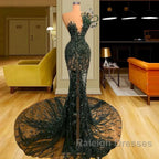 Luxury See Through Beaded Prom Dresses Bodycon Sexy Prom Evening Dress