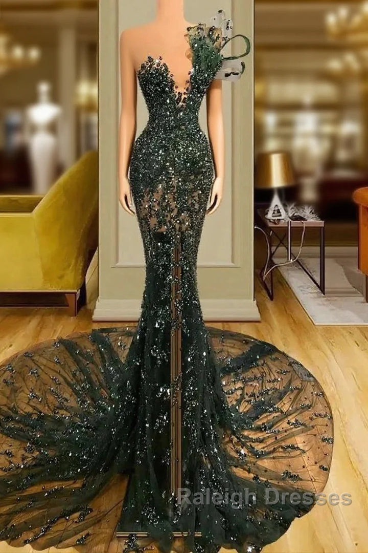 Luxury See Through Beaded Prom Dresses Bodycon Sexy Prom Evening Dress Main image