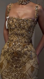 Luxury Sheath Square Neck Gold Short Prom Grade Homecoming Dress Gold Cocktail Dresses
