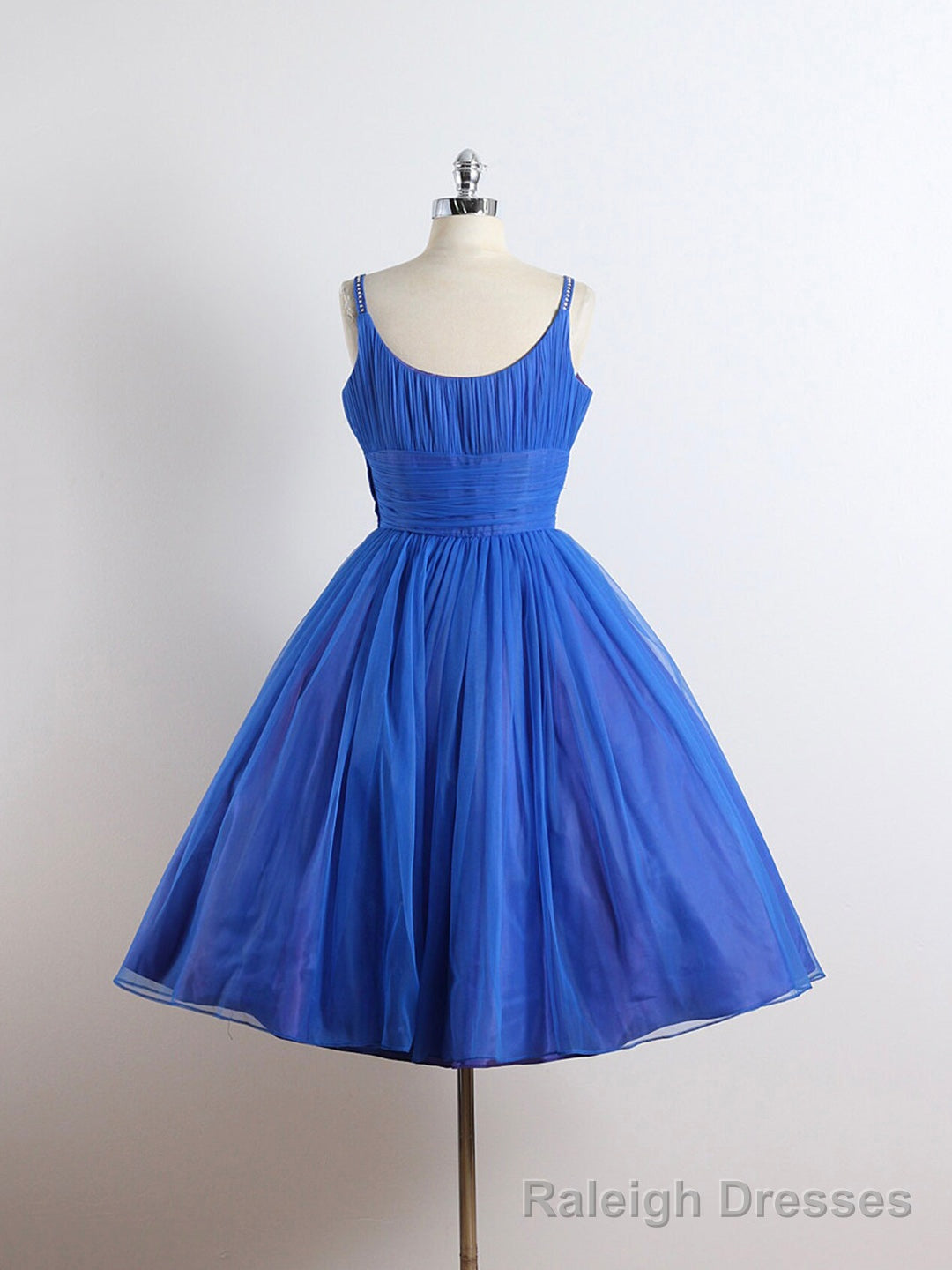 Royal Blue Spaghetti straps Tulle A-line Short Prom Dress Main image