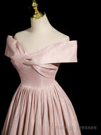 Pink Gradient Shiny Floor Length Prom Dress, Off Shoulder A Line Prom Prom Dress