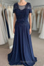 Illusion Neck Sweetheart Sleeves Beaded Appliques Long Formal Dress with Sash