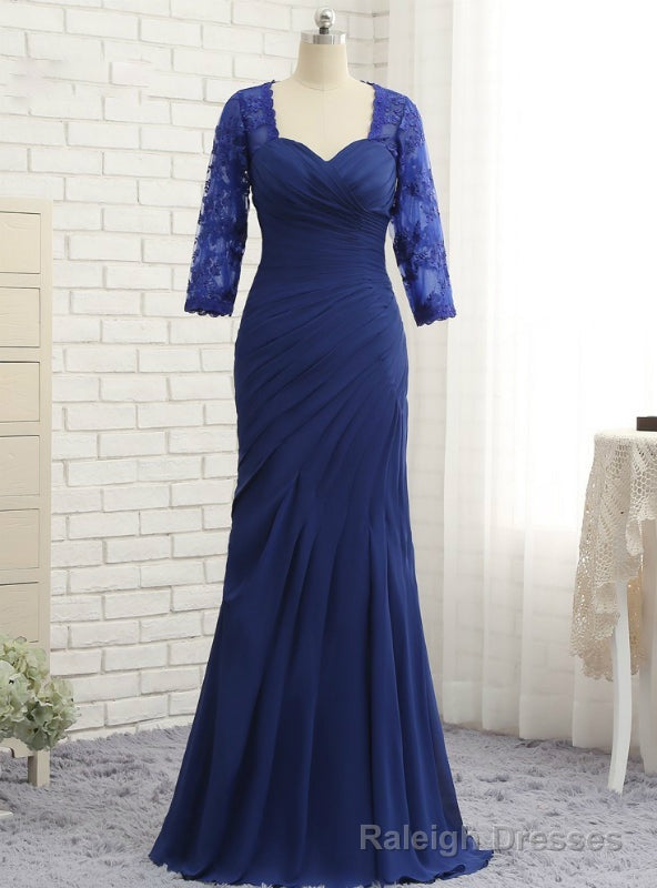 Mermaid 3/4 Sleeves Lace Long Chiffon Mother Of The Bride Dresses Main image