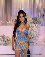 Gorgeous Beaded Slit Prom Dresses Prom Dresses