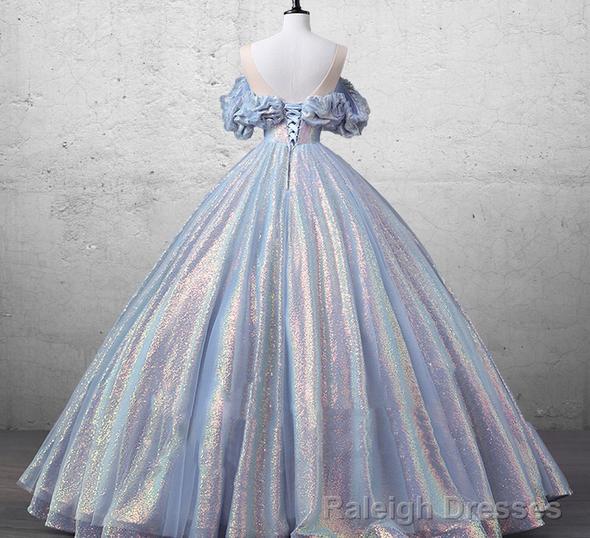 Mermaid Blue Bridal Gowns Fairy Prom Dress Dress