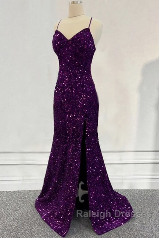 Mermaid Dark Purple Sequin Dress