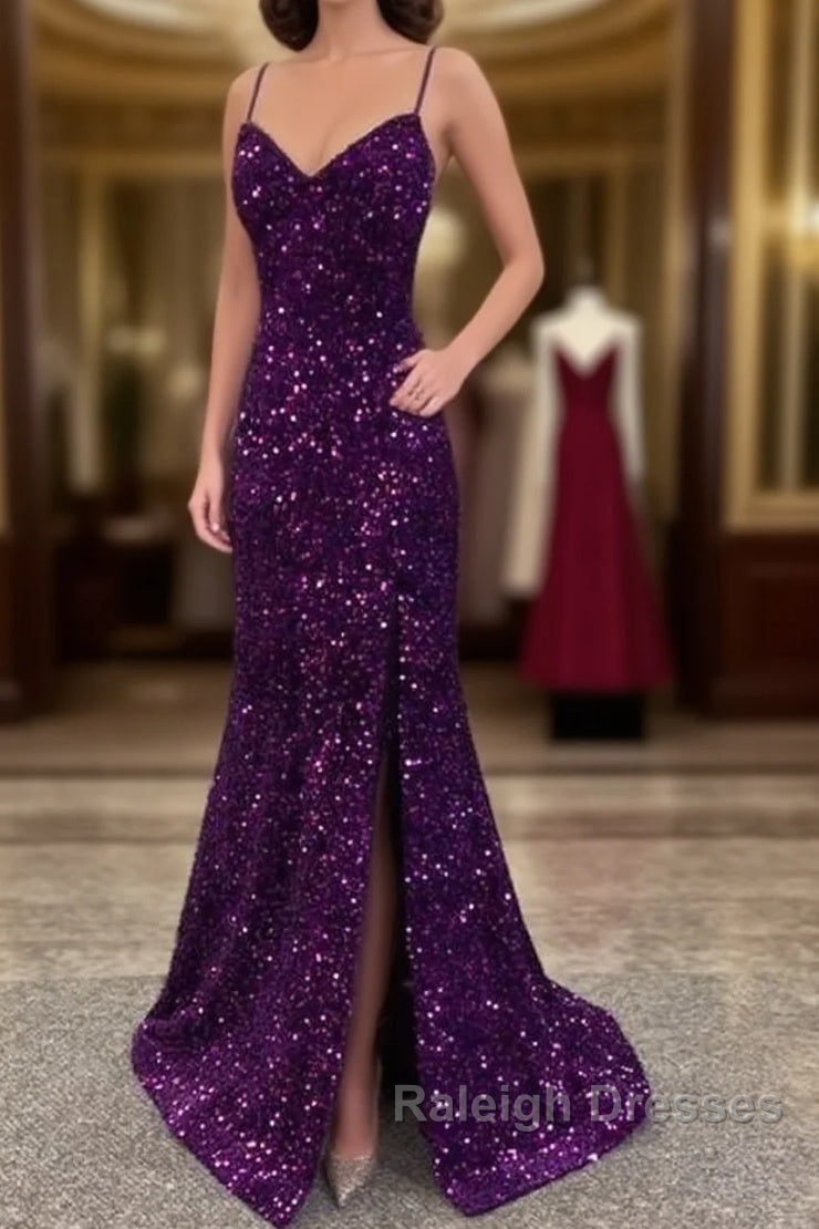 Mermaid Dark Purple Sequin Dress Main image