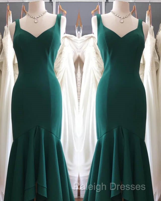 Mermaid Emerald Green Asymmetrical Dress