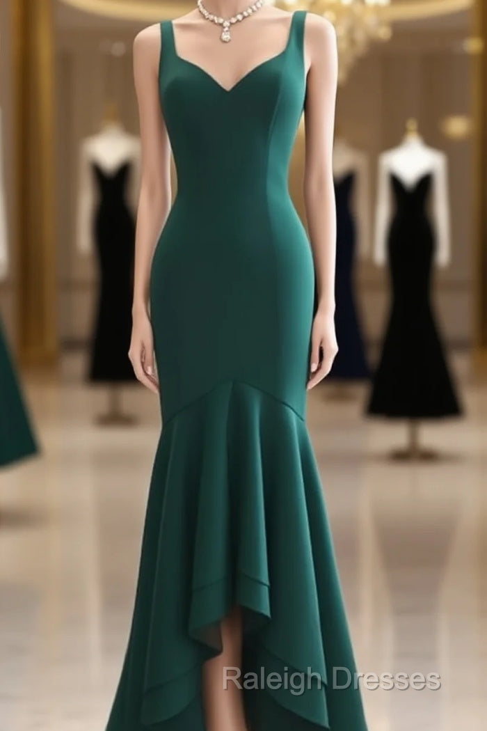 Mermaid Emerald Green Asymmetrical Dress Main image