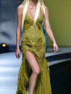 Beatuy Mermaid Sequins Lace Tulle Evening Dress Long Prom Gown With Slit