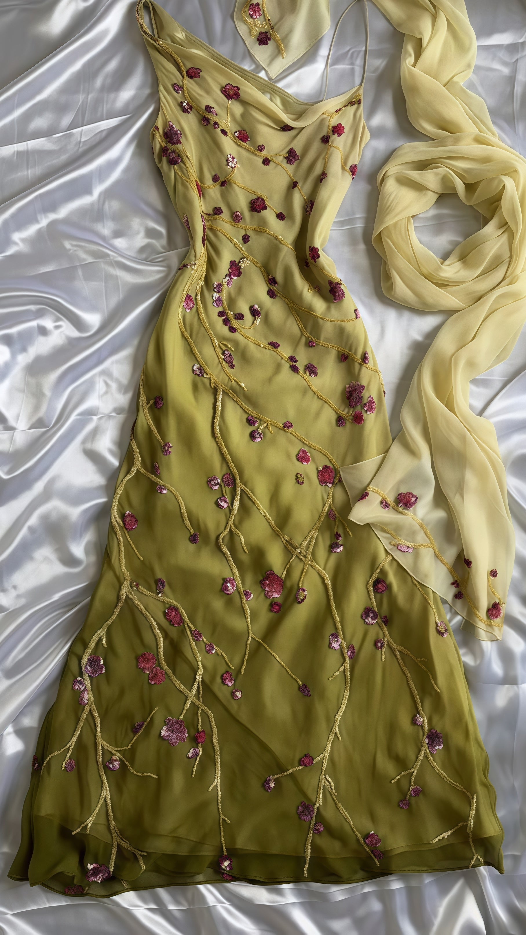 Mermaid Floral Chiffon Evening Prom Dresses Main image